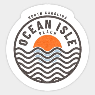 Ocean Isle Beach, NC Summertime Vacationing Sunrise Waves Sticker